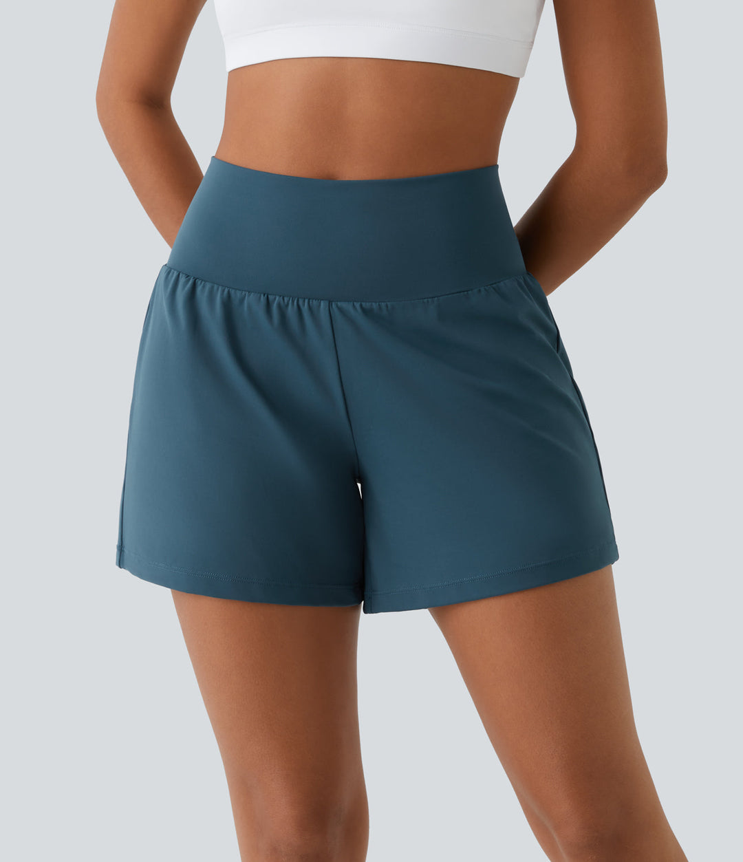 Yolanthe | 2-in-1 yogashort met hoge taille, achterzak en zijzak