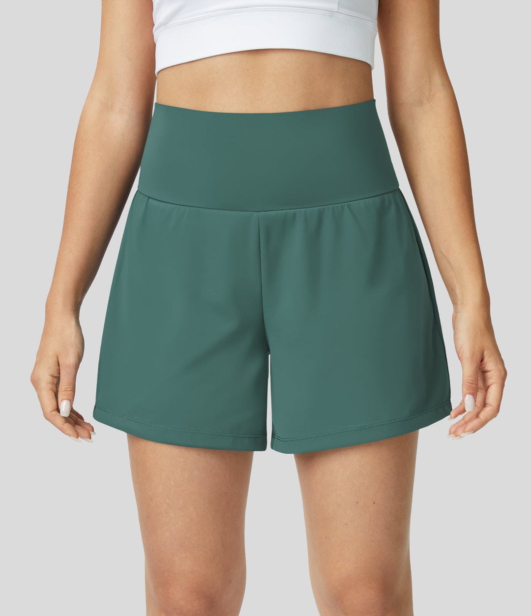 Yolanthe | 2-in-1 yogashort met hoge taille, achterzak en zijzak