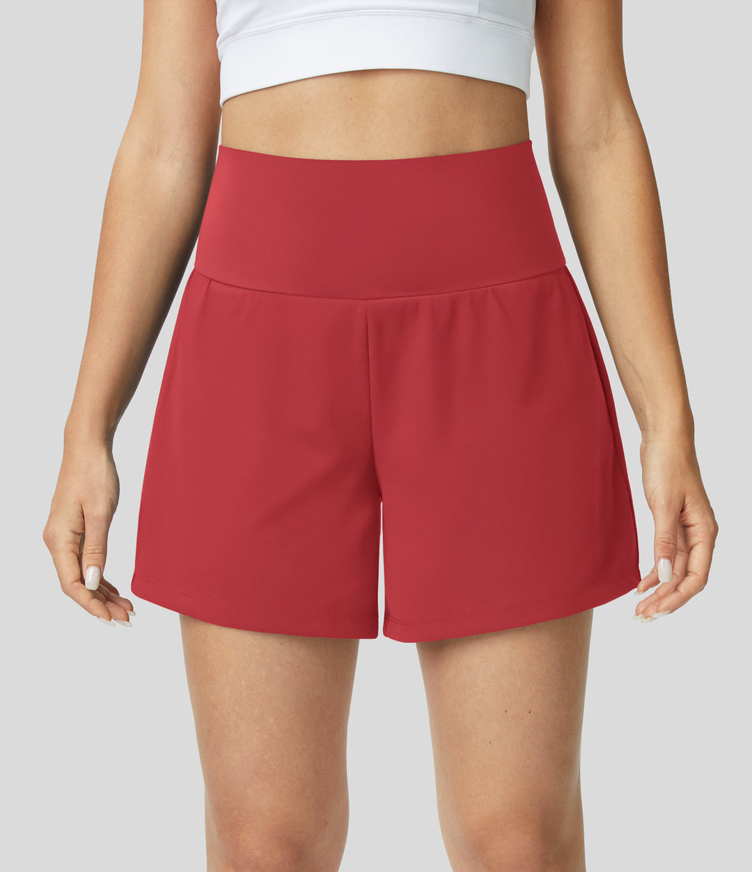 Yolanthe | 2-in-1 yogashort met hoge taille, achterzak en zijzak