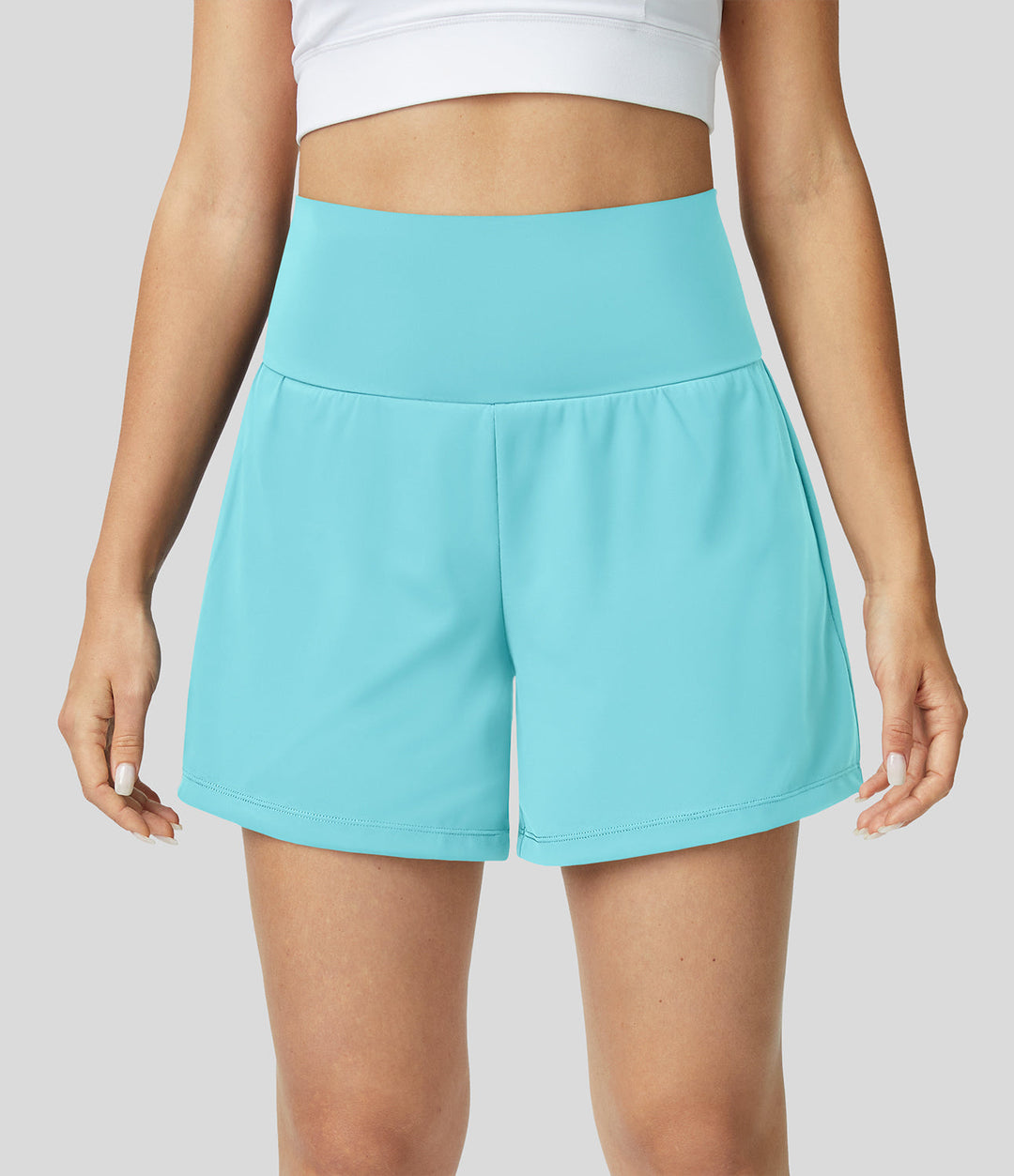 Yolanthe | 2-in-1 yogashort met hoge taille, achterzak en zijzak