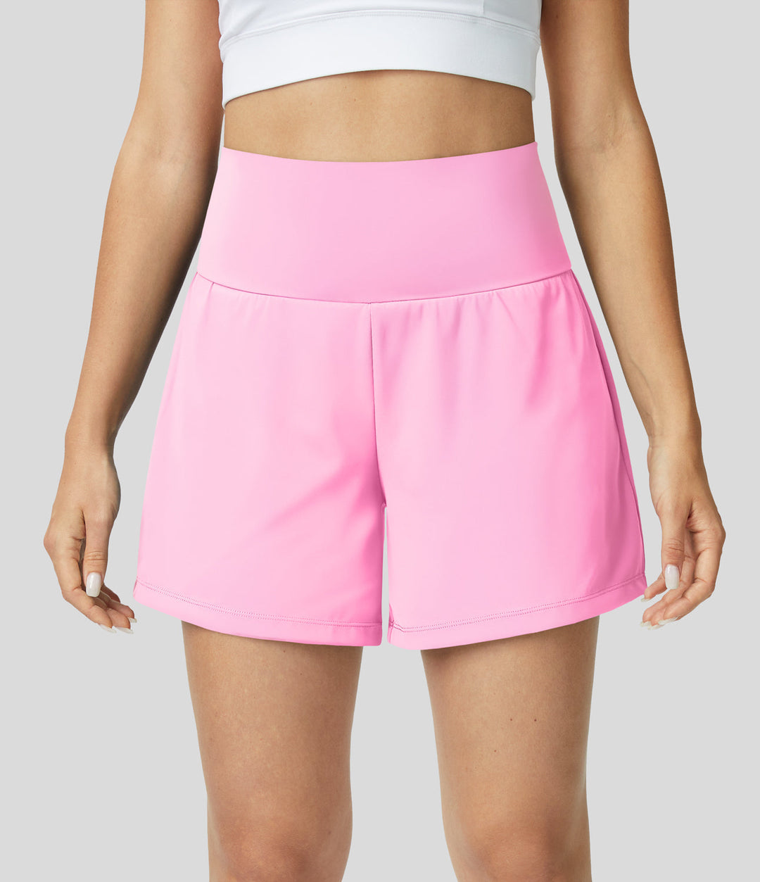 Yolanthe | 2-in-1 yogashort met hoge taille, achterzak en zijzak