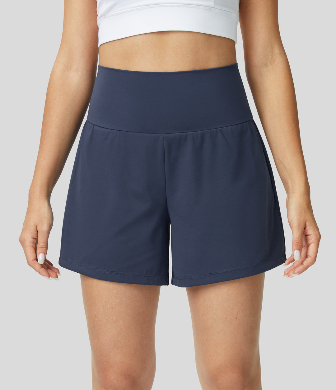 Yolanthe | 2-in-1 yogashort met hoge taille, achterzak en zijzak