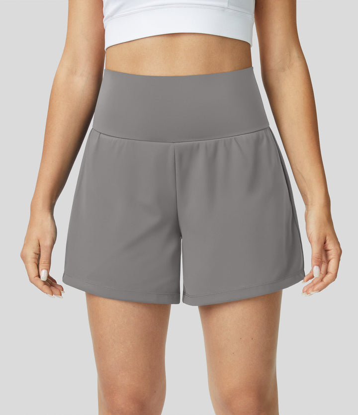 Yolanthe | 2-in-1 yogashort met hoge taille, achterzak en zijzak