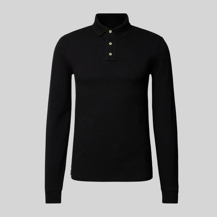 Calvin - casual poloshirt met lange mouwen